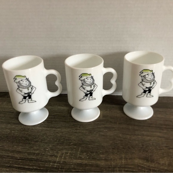 Vtg Milk Glass Irish Spring Advertising Mugs - Picture 2 of 11